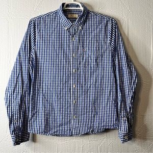 Hollister Blue/White Checkered Dress Button Down Shirt Size XL
